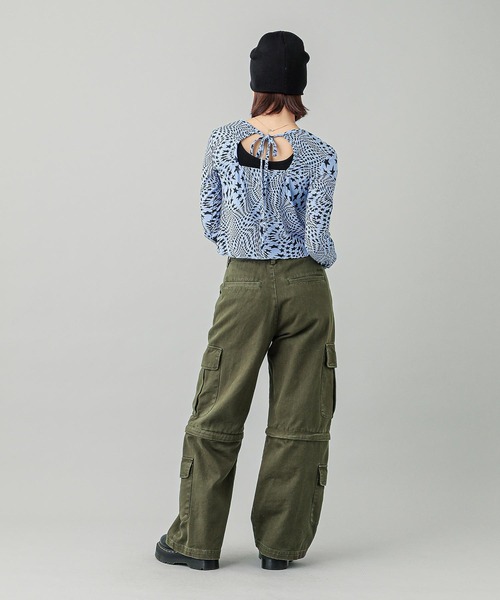 X-girl（エックスガール）の「DISTORTED STARS COMAPCT TOP（Tシャツ/カットソー・レディース・ライトブルー/チャコール・S/M）」の11枚目の写真