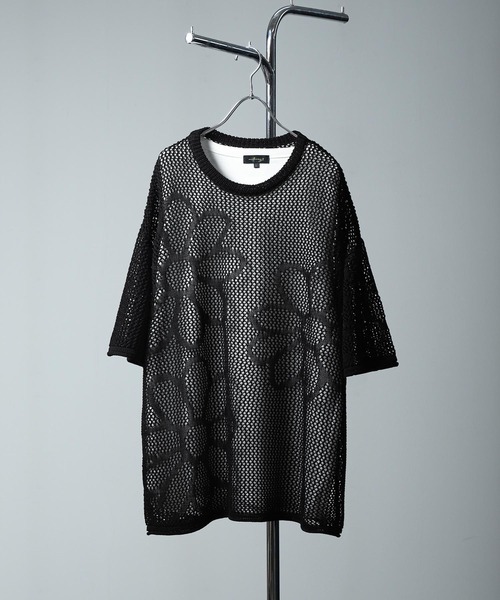 メッシュ編みフラワークルーネックTシャツ（Tシャツ/カットソー）｜Nilway（ニルウェイ）