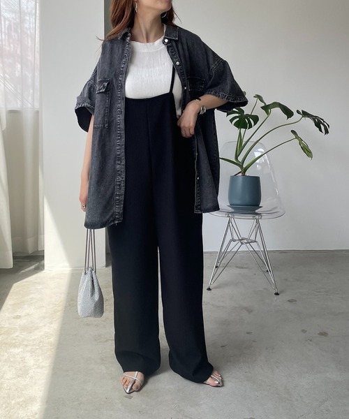 210nouve（トゥージュヌーブ）の「ハーフスリーブデニムビッグシャツジャケット（シャツ/ブラウス・レディース・ブラック/ブルー・FREE）」の9枚目の写真