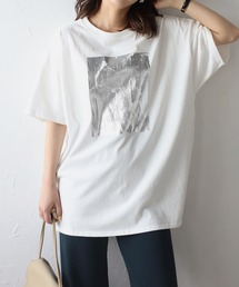 箔プリントロゴTシャツ