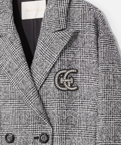 GRACE CONTINENTAL(グレースコンチネンタル)の「グレンチェックチェスターコート(チェスターコート・レディース・ブラック・36)」の6枚目の写真