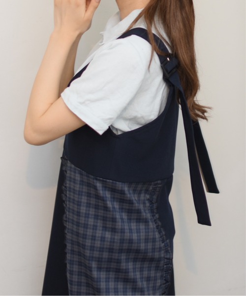 INTER FACTORY（インターファクトリー）の「2wayフリルチェックの切り替えジャンパースカート　made in INTER FACTORY（スカート・レディース・ベージュ/ネイビー・FREE）」の10枚目の写真