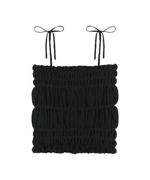 ALEXIA STAM（アリシアスタン）の「Shirring Knit Camisole /シャーリングニットキャミソール（キャミソール・レディース・ホワイト/ブラック/ブルー・FREE）」の18枚目の写真