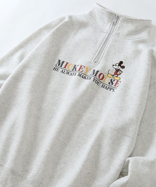 Disney(ディズニー)の「【Disney/ディズニー】ディズニーキャラクター アートワーク 裏起毛 ハーフジップ スウェット トレーナー(スウェット・レディース・オートミール/ダークグリーン/ライトグレー/パープル・M/L)」の20枚目の写真