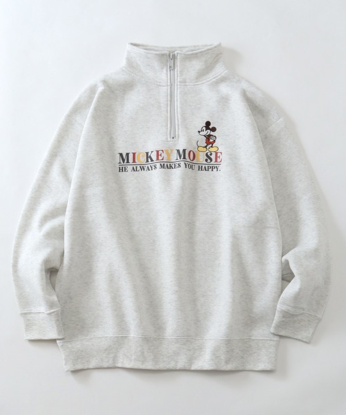 Disney(ディズニー)の「【Disney/ディズニー】ディズニーキャラクター アートワーク 裏起毛 ハーフジップ スウェット トレーナー(スウェット・レディース・オートミール/ダークグリーン/ライトグレー/パープル・M/L)」の16枚目の写真