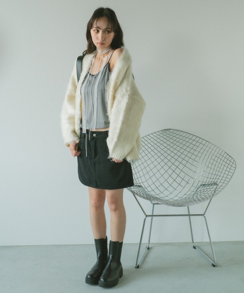 VANNIE U(ヴァニーユー)の「デニムミニスカート/インパン付き(デニムスカート・レディース・ブラック/ブルー・FREE)」の10枚目の写真