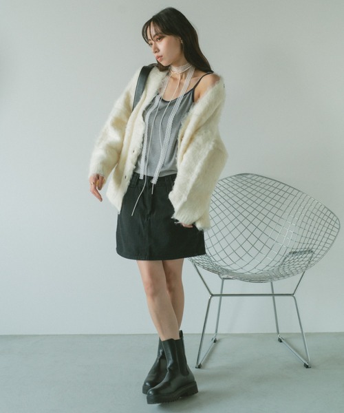 VANNIE U(ヴァニーユー)の「デニムミニスカート/インパン付き(デニムスカート・レディース・ブラック/ブルー・FREE)」の9枚目の写真