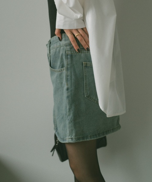 VANNIE U(ヴァニーユー)の「デニムミニスカート/インパン付き(デニムスカート・レディース・ブラック/ブルー・FREE)」の21枚目の写真