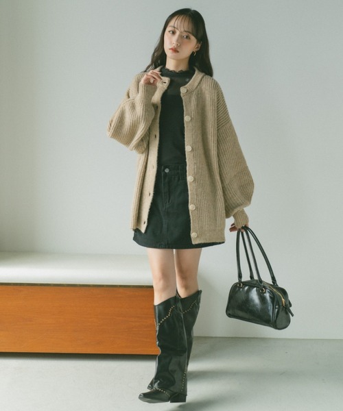 VANNIE U(ヴァニーユー)の「デニムミニスカート/インパン付き(デニムスカート・レディース・ブラック/ブルー・FREE)」の13枚目の写真