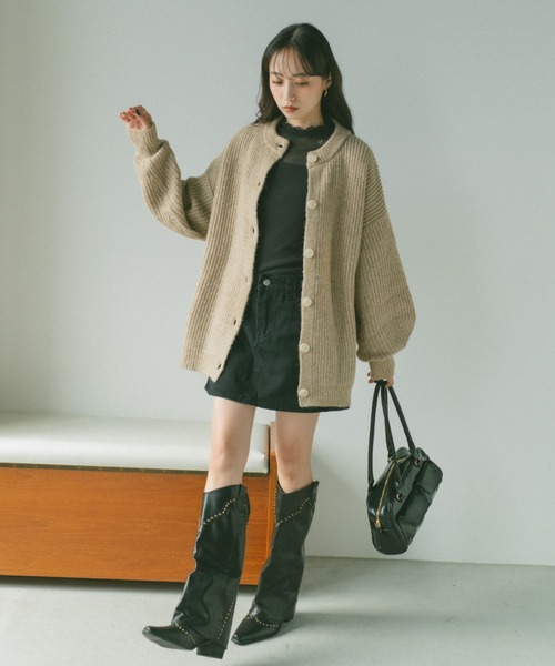 VANNIE U(ヴァニーユー)の「デニムミニスカート/インパン付き(デニムスカート・レディース・ブラック/ブルー・FREE)」の12枚目の写真