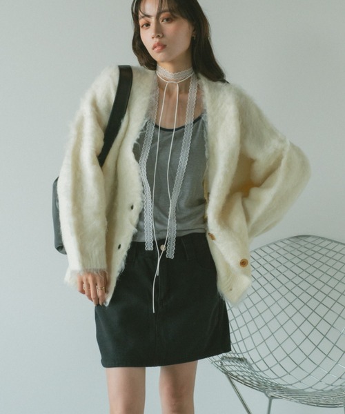 VANNIE U(ヴァニーユー)の「デニムミニスカート/インパン付き(デニムスカート・レディース・ブラック/ブルー・FREE)」の6枚目の写真