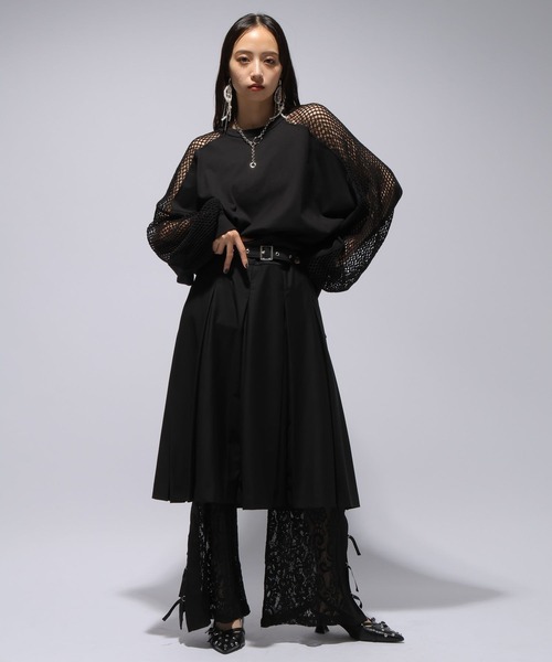 HARE（ハレ）の「ミディプリーツスカート(HARE)（スカート・レディース・ブラック/グレー・FREE）」の11枚目の写真