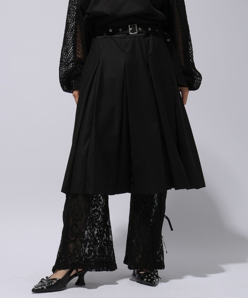 HARE（ハレ）の「ミディプリーツスカート(HARE)（スカート・レディース・ブラック/グレー・FREE）」の9枚目の写真