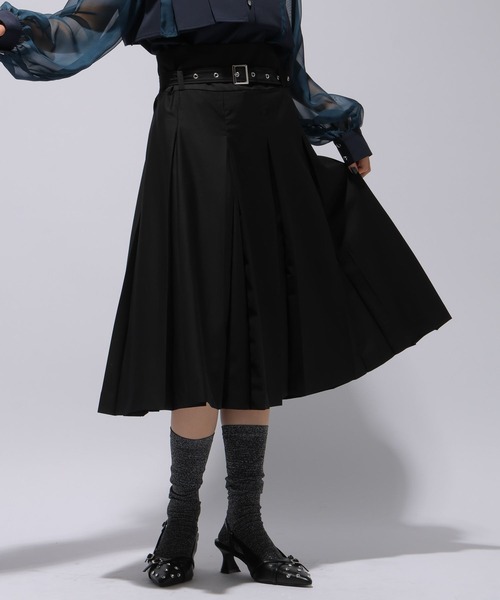 HARE（ハレ）の「ミディプリーツスカート(HARE)（スカート・レディース・ブラック/グレー・FREE）」の7枚目の写真
