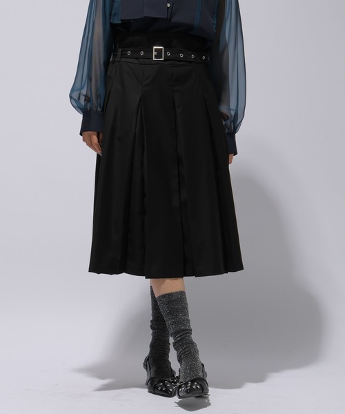 HARE（ハレ）の「ミディプリーツスカート(HARE)（スカート・レディース・ブラック/グレー・FREE）」の6枚目の写真