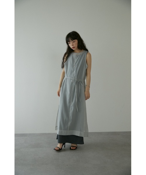DRWCYS（ドロシーズ）の「レイヤードシアーリブワンピース（ワンピース・レディース・グレー/ホワイト・FREE）」の3枚目の写真