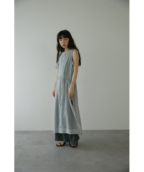 DRWCYS（ドロシーズ）の「レイヤードシアーリブワンピース（ワンピース・レディース・グレー/ホワイト・FREE）」の4枚目の写真