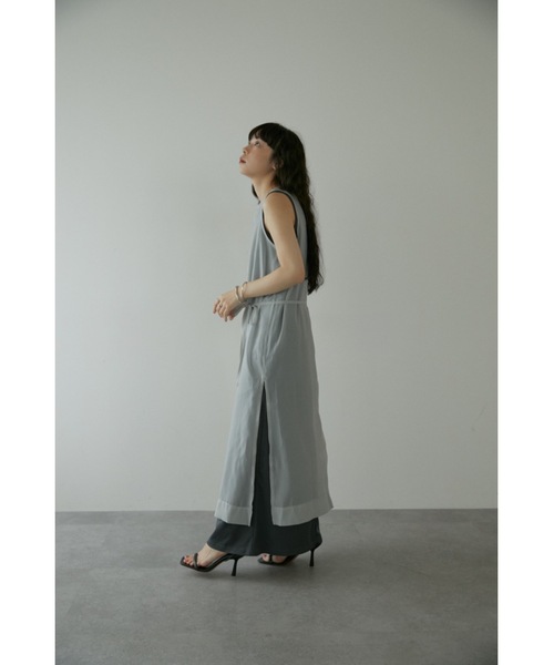 DRWCYS（ドロシーズ）の「レイヤードシアーリブワンピース（ワンピース・レディース・グレー/ホワイト・FREE）」の6枚目の写真