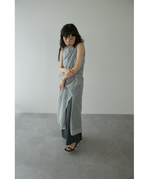 DRWCYS（ドロシーズ）の「レイヤードシアーリブワンピース（ワンピース・レディース・グレー/ホワイト・FREE）」の8枚目の写真