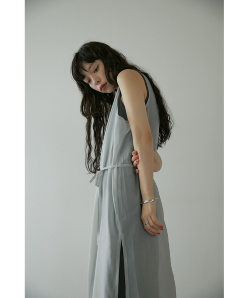 DRWCYS（ドロシーズ）の「レイヤードシアーリブワンピース（ワンピース・レディース・グレー/ホワイト・FREE）」の11枚目の写真