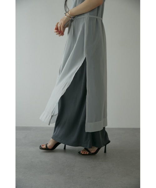 DRWCYS（ドロシーズ）の「レイヤードシアーリブワンピース（ワンピース・レディース・グレー/ホワイト・FREE）」の12枚目の写真