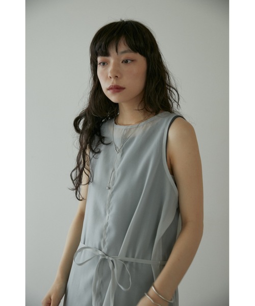 DRWCYS（ドロシーズ）の「レイヤードシアーリブワンピース（ワンピース・レディース・グレー/ホワイト・FREE）」の14枚目の写真