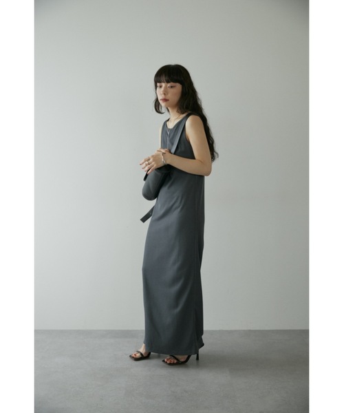 DRWCYS（ドロシーズ）の「レイヤードシアーリブワンピース（ワンピース・レディース・グレー/ホワイト・FREE）」の18枚目の写真