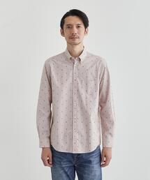 新品 タケオキクチ 秋冬 ストライプ フランネル シャツ M 紺白 【I54535】 THE SHOP TK メンズ 起毛 コットン シャツ ジョーゼット チェック＆ストライプ長袖シャツ メンズ