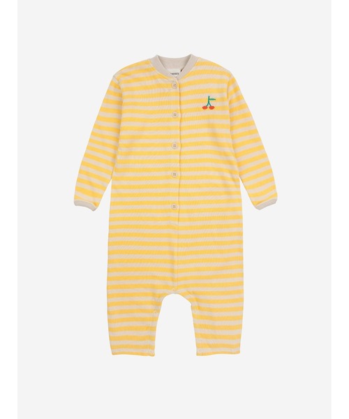 BOBO CHOSES(ボボショーズ)の「Baby Stripes terry overall(ロンパース・キッズ・イエロー系その他・24MONTH/12MONTH/18MONTH)」の1枚目の写真