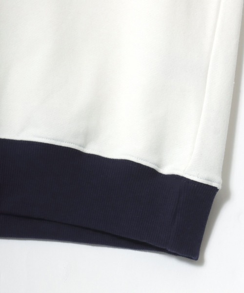 U.S. POLO ASSN.（ユーエスポロアッスン）の「U.S. POLO ASSN./ユーエスポロアッスン オーバーサイズ 裏毛 ロゴ ワンポイント刺繍 袖ライン ハーフジップ スウェット トレーナー/レディース メンズ（スウェット・メンズ・オフホワイト/ブラック/ネイビー/オートミール・LL/L/M）」の18枚目の写真