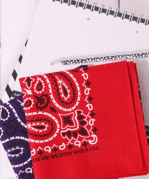 HAV-A-HANK（ハバハンク ）の「(GA)【HAV-A-HANK】ペイズリー柄 バンダナ（バンダナ/スカーフ・メンズ・ネイビー/ベージュ/オリーブ/ブラック/グレー/オフホワイト/レッド/パープル・ONE SIZE）」の8枚目の写真