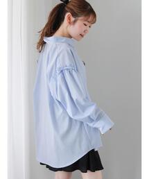 ehka sopo | 柄アソート袖リボンビッグシャツ(シャツ/ブラウス)