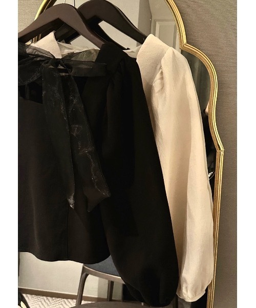 SALTMINT（ソルトミント）の「バックリボントップス（シャツ/ブラウス・レディース・ホワイト/ブラック・FREE）」の8枚目の写真