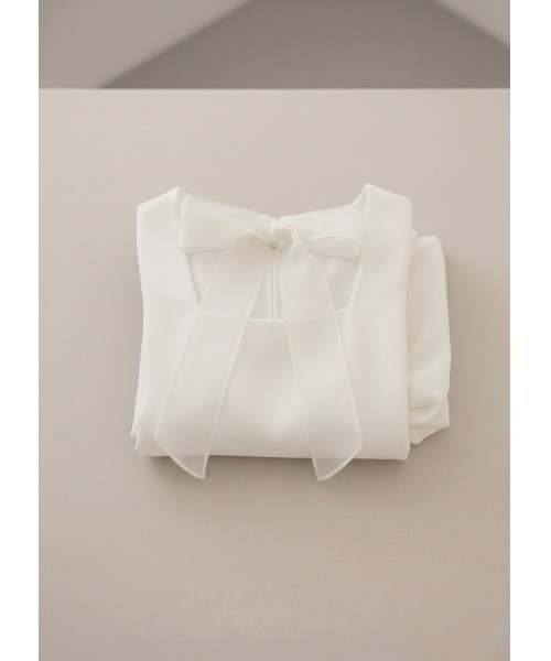 SALTMINT（ソルトミント）の「バックリボントップス（シャツ/ブラウス・レディース・ホワイト/ブラック・FREE）」の9枚目の写真