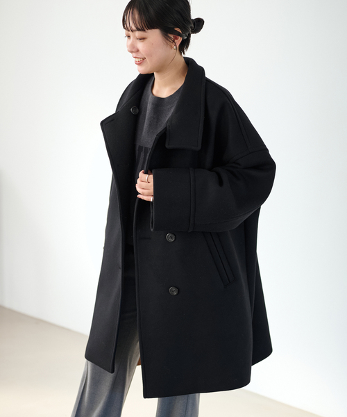セール】メルトンスタンドポンチョコート（ポンチョ）｜FRAMeWORK  