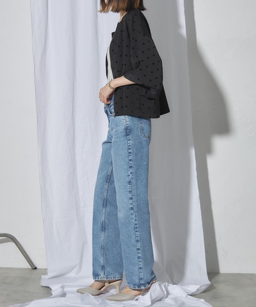 TSUHARU アイボリー ノーカラージャケット バルーンスリーブ バルーンスリーブジャケット【BOURGE】 | Leilian plus house