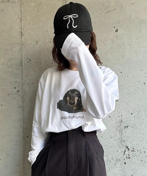 merrylatte（メリーラテ）の「『低身長用サイズあり』フォト風デザインロンT（Tシャツ/カットソー・レディース・ホワイト/K/L/B/G/I/A/H/J/C/D/E/F・MEDIUM/SMALL/LARGE/X-SMALL/X-LARGE）」の5枚目の写真