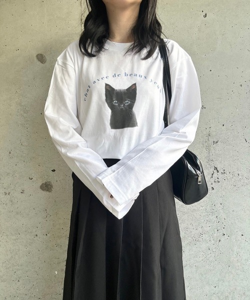 merrylatte（メリーラテ）の「『低身長用サイズあり』フォト風デザインロンT（Tシャツ/カットソー・レディース・ホワイト/K/L/B/G/I/A/H/J/C/D/E/F・MEDIUM/SMALL/LARGE/X-SMALL/X-LARGE）」の12枚目の写真