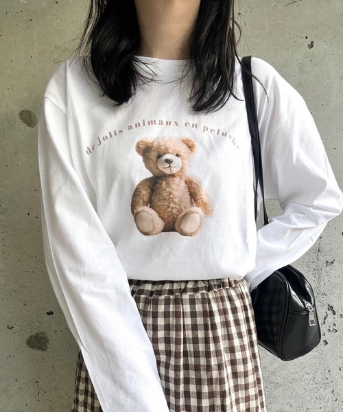 merrylatte（メリーラテ）の「『低身長用サイズあり』フォト風デザインロンT（Tシャツ/カットソー・レディース・ホワイト/K/L/B/G/I/A/H/J/C/D/E/F・MEDIUM/SMALL/LARGE/X-SMALL/X-LARGE）」の13枚目の写真