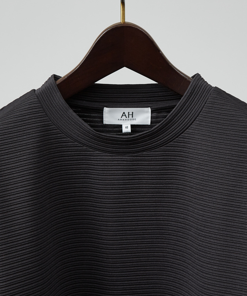 AH ABAHOUSE（エーエイチアバハウス）の「【AH ABAHOUSE】リップルボーダー 長袖Tシャツ（Tシャツ/カットソー・メンズ・ホワイト/チャコールグレー/グレイッシュブルー/グレイッシュベージュ・46/48）」の12枚目の写真