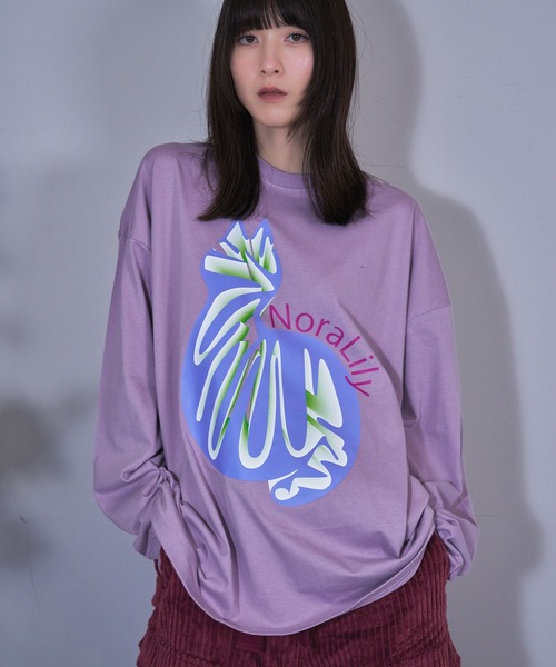 【Nora Lily】NL Cat Gradation L/S Tee (UNISEX)（Tシャツ/カットソー）｜Nora Lily（ノラリリー）
