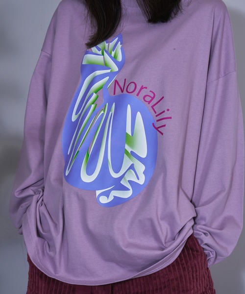 【Nora Lily】NL Cat Gradation L/S Tee (UNISEX)（Tシャツ/カットソー）｜Nora Lily（ノラリリー）