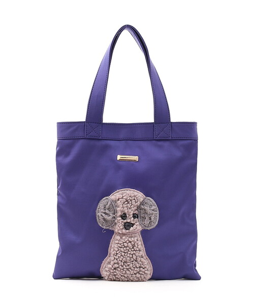 COOCO(クーコ)の「犬モチーフ刺繍トートバッグ(トートバッグ・レディース・パープル/ブラック/オレンジ/グリーン/ダークグレー・FREE)」の9枚目の写真