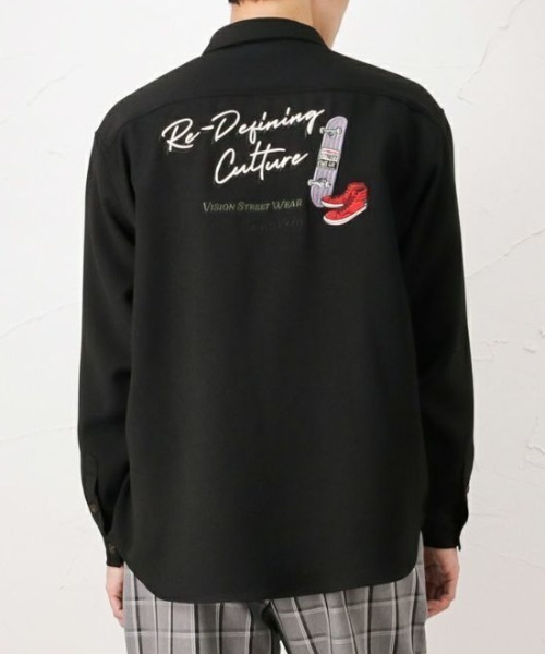 VISION STREET WEAR(ヴィジョンストリートウェア)の「VISION STREET WEAR シューズ刺繍 シャツジャケット ユニセックス(その他アウター・メンズ・アイボリー/サックスブルー/ブラック・M/L/XL)」の11枚目の写真