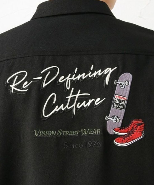 VISION STREET WEAR(ヴィジョンストリートウェア)の「VISION STREET WEAR シューズ刺繍 シャツジャケット ユニセックス(その他アウター・メンズ・アイボリー/サックスブルー/ブラック・M/L/XL)」の12枚目の写真