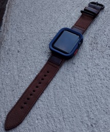 zandy ズィーアンドワイ /Apple Watch ケース バンド セット ナイロン PUレザー Series10/11対応【スクエアソフトフレーム】アップルウォッチカバー& レザーナイロンバンド /// set15