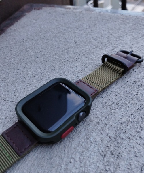 zandy(ズィーアンドワイ)の「zandy ズィーアンドワイ/Apple Watch ケース&ベルトセット【スクエアソフトフレーム】アップルウォッチカバー& レザーナイロンバンド // set15(デジタル腕時計・メンズ・ブラック×ホワイト/ウッド/ホワイト×シルバー/ブルー系その他/シルバー系その他/アーミー・S/M)」の16枚目の写真