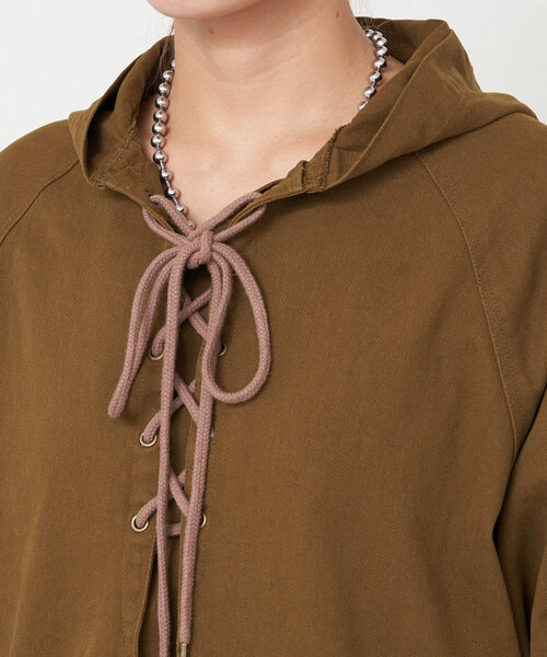 CIAOPANIC（チャオパニック）の「【UNESS/ユーネス】レースアップアノラックブルゾン（ブルゾン・レディース・カーキ・ONE SIZE）」の18枚目の写真