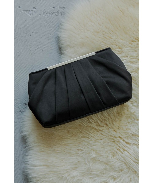 2wayタックデザインクラッチバッグ パーティーバッグ ショルダー 結婚式 二次会 お呼ばれ フォーマル オケージョン（クラッチバッグ）｜niana（ニアナ）