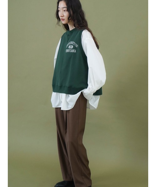 FIKA.(フィーカ)の「Crew neck sweat vest(ベスト・レディース・ダークオリーブ/杢グレー・FREE)」の10枚目の写真